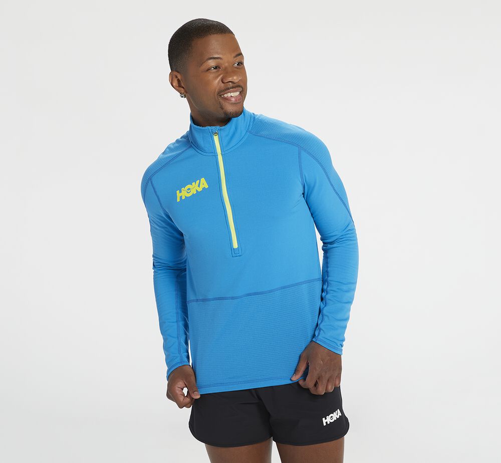 Hoka One One 1/2 Zip Midlayer Herr Blå - SE-8123750